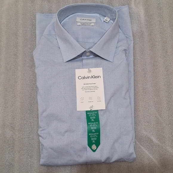 Calvin Klein Men's Blue Dress Shirt - Picture 4 of 5